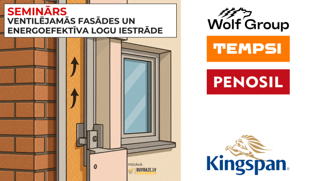 Ventilējamās fasādes un logu iestrāde 