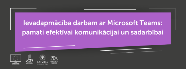 Ievadapmācība darbam ar Microsoft Teams