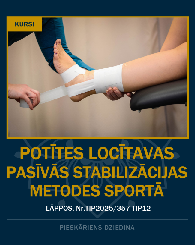 Potītes locītavas pasīvās stabilizācijas metodes sportā